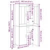 vidaXL Haut Armoire Montage mural Ch&ecirc;ne artisanal 69,5 x 34 x 180 cm