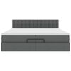VidaXL Cadre de lit ottoman avec matelas gris foncé 200x200cm tissu