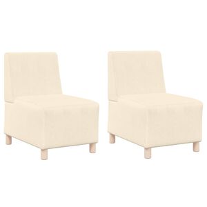 vidaXL Unit&eacute; de Sofa Modulaire Sans Accoudoirs 2 pcs Cr&egrave;me