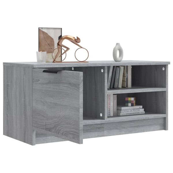 vidaXL Meuble TV Sonoma gris 80x35x36,5 cm Bois d'ingénierie