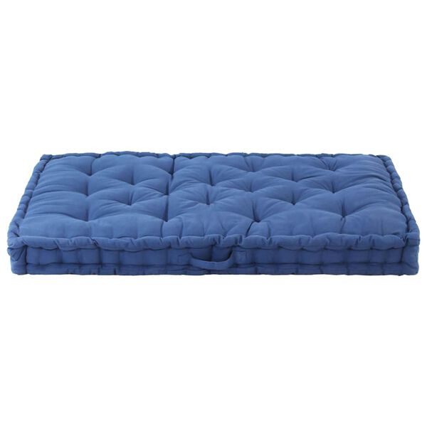 vidaXL Coussin de plancher de palette Coton 120x80x10 cm Bleu clair