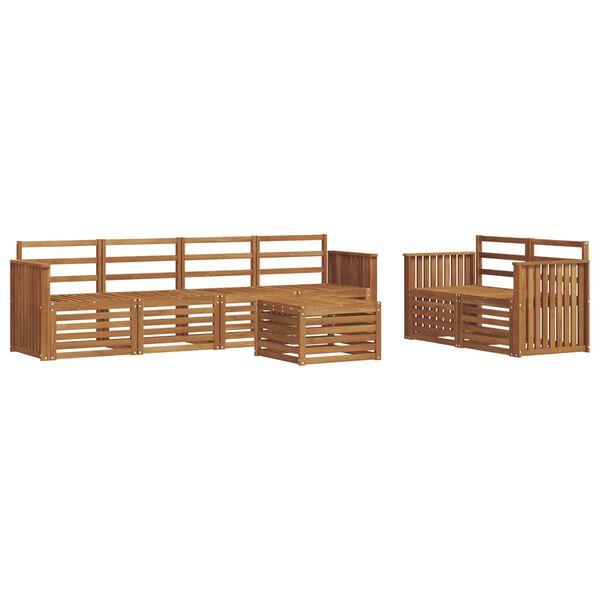 vidaXL Ensembles de canap&eacute;s 7 pcs Naturel Bois d'Acacia Massif