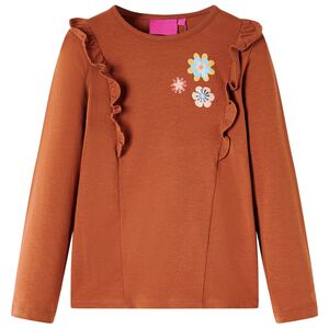 T-shirt enfants &agrave; manches longues cognac 104