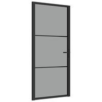 vidaXL Porte intérieure 93x201,5 cm Noir Verre ESG et aluminium
