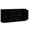 vidaXL Buffets 3 pcs noir bois d'ing&eacute;nierie