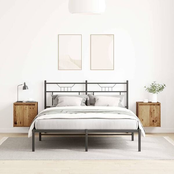 vidaXL Tables de chevet murales 2 pcs vieux bois 38x34x40 cm