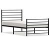 vidaXL Cadre de lit m&eacute;tal sans matelas avec pied de lit noir 90x200 cm