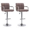 vidaXL Chaises de bar lot de 2 taupe tissu