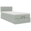 vidaXL Cadre de lit ottoman et matelas gris clair 90x190 cm velours
