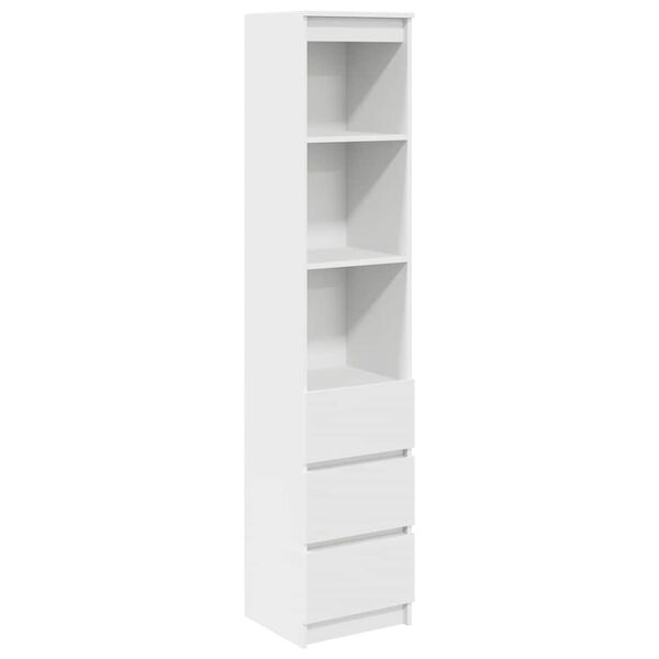 vidaXL Buffet haut blanc 37,5x35x180 cm bois d'ingénierie