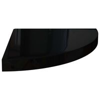 vidaXL Étagère d'angle flottante noir brillant 35x35x3,8 cm MDF