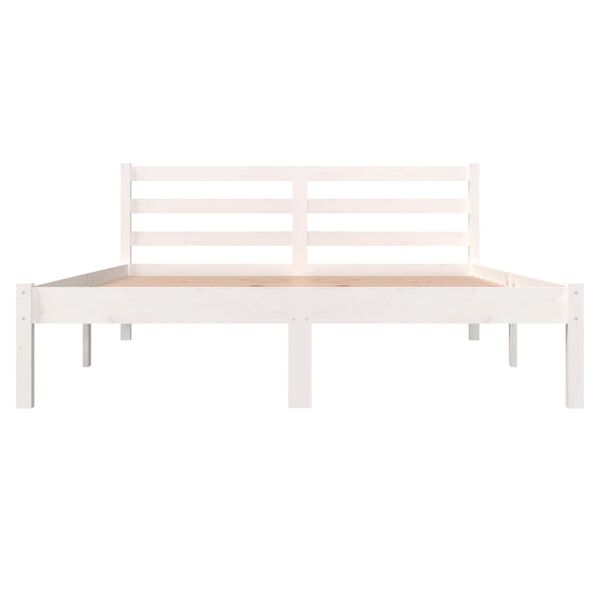 vidaXL Cadre de lit sans matelas 135x190 cm blanc