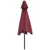 vidaXL Parasol de jardin avec lumi&egrave;res LED m&acirc;t en acier rouge bordeaux