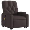 vidaXL Fauteuil inclinable de massage Marron fonc&eacute; Tissu