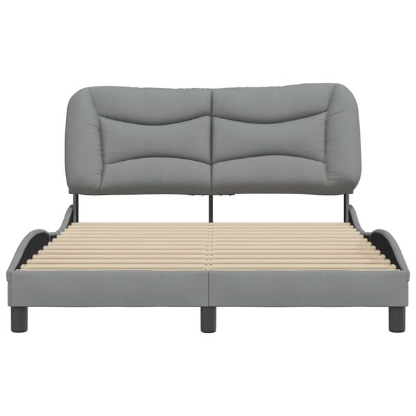 vidaXL Cadre de lit sans matelas Hvar gris clair 120x200 cm tissu