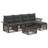vidaXL Ensemble de canap&eacute; de jardin 6 pc Gris polyrotin