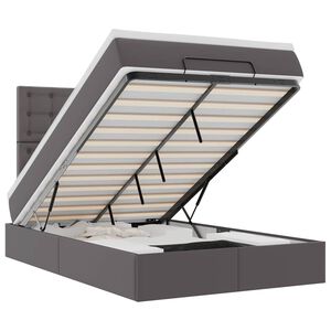 VidaXL Cadre de lit ottoman avec matelas gris 120x190 cm similicuir