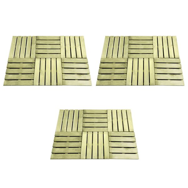 vidaXL Dalles de terrasse 18 pcs 50x50 cm Bois Vert