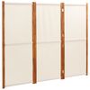 vidaXL Cloison de s&eacute;paration 3 panneaux Blanc cr&egrave;me 210x180 cm
