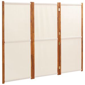 vidaXL Cloison de s&eacute;paration 3 panneaux Blanc cr&egrave;me 210x180 cm