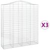 vidaXL Paniers &agrave; gabions arqu&eacute;s 3 pcs 200x50x220/240 cm Fer galvanis&eacute;