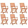 vidaXL Chaises de jardin pliables lot de 6 Bois d'eucalyptus massif