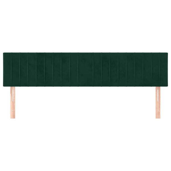 vidaXL T&ecirc;tes de lit Vert fonc&eacute; 180x5x78/88 cm Velours