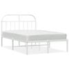 vidaXL Cadre de lit m&eacute;tal sans matelas et t&ecirc;te de lit blanc 120x200 cm