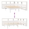 vidaXL Lit biblioth&egrave;que sans matelas blanc 135x190 cm bois pin massif