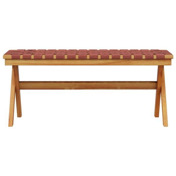 vidaXL Banc de jardin rouge bois massif d'acacia et tissu