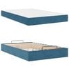vidaXL Cadre de lit avec matelas avec matelas 2 pcs Bleu Velours