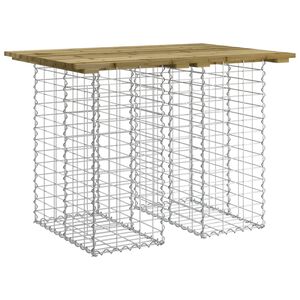 vidaXL Table de jardin Gabion Design 100x70x72 cm Bois de pin impr&eacute;gn&eacute;