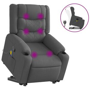 vidaXL Fauteuil de massage inclinable Gris fonc&eacute; Tissu