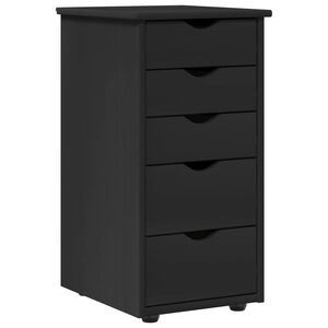 vidaXL Armoire Noir 34 x 39 x 61,5 cm Bois de Pin Massif
