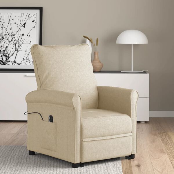 vidaXL Fauteuil Cr&egrave;me Tissu