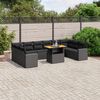 vidaXL Salon de jardin 11 pcs avec coussins noir r&eacute;sine tress&eacute;e