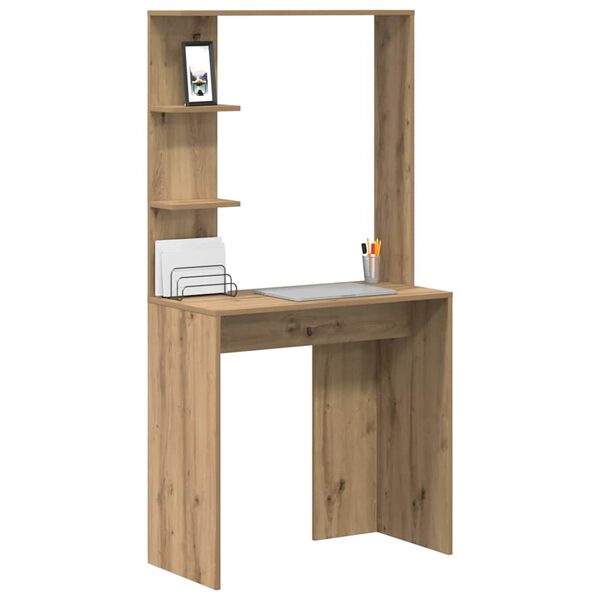 vidaXL Bureau Ch&ecirc;ne artisanal 78,5 x 37 x 154,5 cm Bois d'ing&eacute;nierie