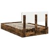 vidaXL Lit de Rangement Ch&ecirc;ne fum&eacute; 120 x 190 cm Bois d'ing&eacute;nierie