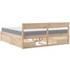 vidaXL Lit avec tiroirs et matelas 200x200 cm bois massif de pin