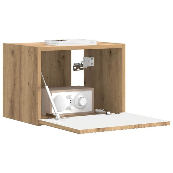 vidaXL Meuble TV mural Montage mural Ch&ecirc;ne artisan 60 x 31 x 29.5 cm