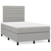 vidaXL Sommier &agrave; lattes de lit et matelas gris clair 120x190 cm tissu