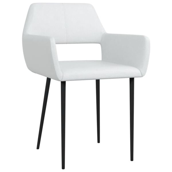 vidaXL Chaises &agrave; manger lot de 2 blanc similicuir