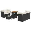 vidaXL Ensemble de canap&eacute; de jardin 8 pc Noir polyrotin