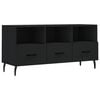 vidaXL Meuble TV noir 102x36x50 cm bois d'ing&eacute;nierie