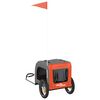 vidaXL Remorque de v&eacute;lo pour animaux Orange et gris 124 x 53 x 53 cm