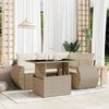 vidaXL Salon de jardin avec coussins 5 pcs beige r&eacute;sine tress&eacute;e