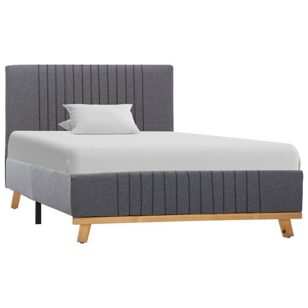 vidaXL Cadre de lit sans matelas gris clair tissu 90x200 cm