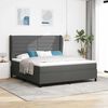 vidaXL Lit &agrave; ressorts avec matelas Gris fonc&eacute; 180 x 200 cm tissu