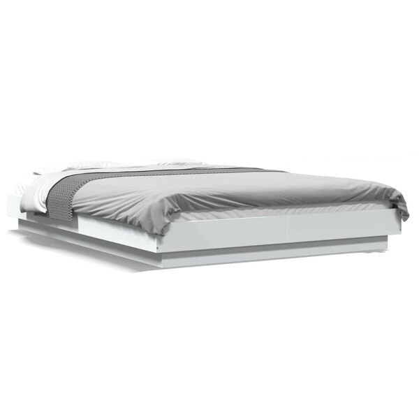 vidaXL Cadre de lit sans matelas blanc 140x190 cm