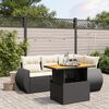 vidaXL Salon de jardin 5 pcs avec coussins noir r&eacute;sine tress&eacute;e